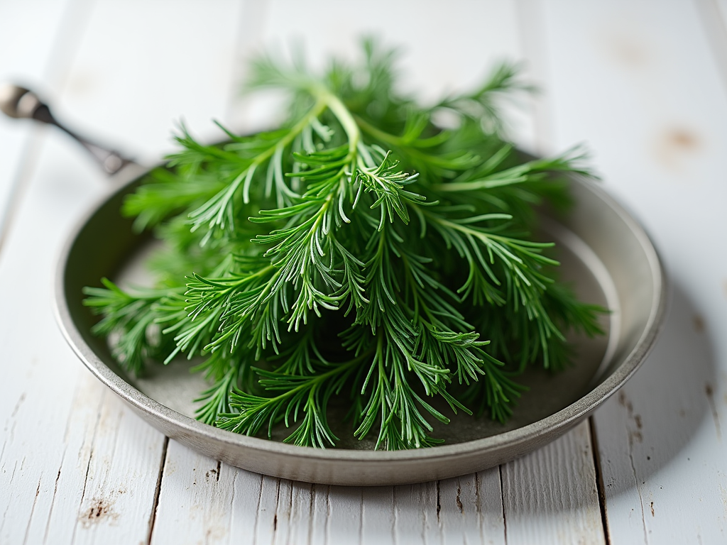 Fresh green dill fronds